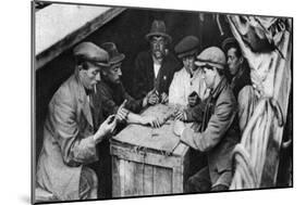 A Bargee and His Mates Play Dominoes in the Hold of a Canal Boat, 1926-1927-null-Mounted Giclee Print