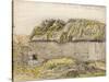 A Barn with a Mossy Roof, Shoreham (W/C with Brown Wash, Ink, Gouache and Pencil on Paper)-Samuel Palmer-Stretched Canvas
