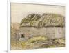 A Barn with a Mossy Roof, Shoreham (W/C with Brown Wash, Ink, Gouache and Pencil on Paper)-Samuel Palmer-Framed Giclee Print