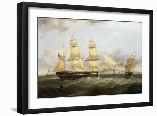 A Barque in Two Positions and Other Shipping off the Coast at Dover-William John Huggins-Framed Giclee Print