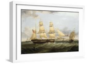 A Barque in Two Positions and Other Shipping off the Coast at Dover-William John Huggins-Framed Giclee Print