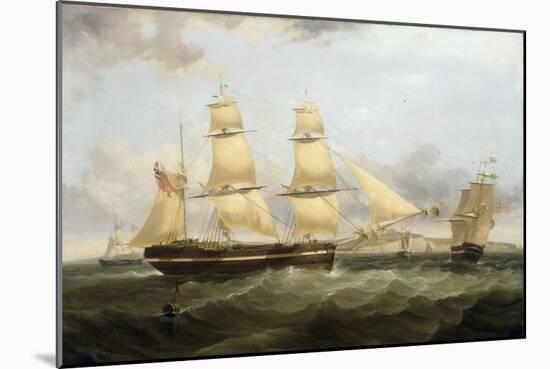 A Barque in Two Positions and Other Shipping off the Coast at Dover-William John Huggins-Mounted Giclee Print