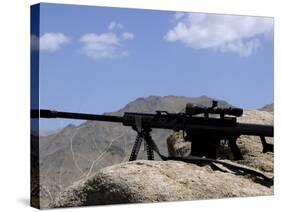 A Barrett .50-Caliber M107 Sniper Rifle Sits Atop an Observation Point in Afghanistan-Stocktrek Images-Stretched Canvas