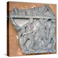 A Bas-Relief of a Fight Between Secutor and Retiarius, 3rd Century, Rome-null-Stretched Canvas