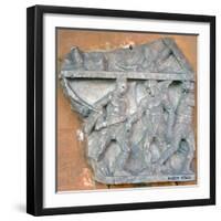 A Bas-Relief of a Fight Between Secutor and Retiarius, 3rd Century, Rome-null-Framed Photographic Print