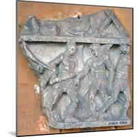 A Bas-Relief of a Fight Between Secutor and Retiarius, 3rd Century, Rome-null-Mounted Photographic Print