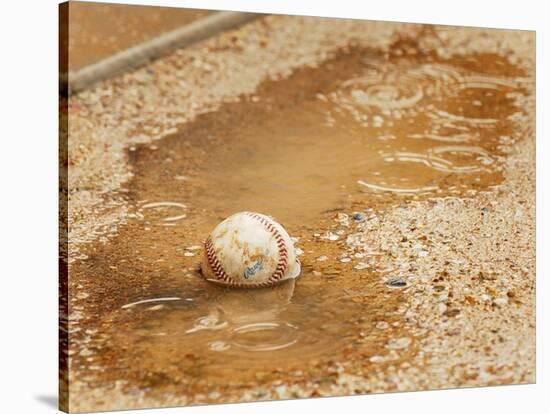 A Baseball Sits in a Puddle-null-Stretched Canvas