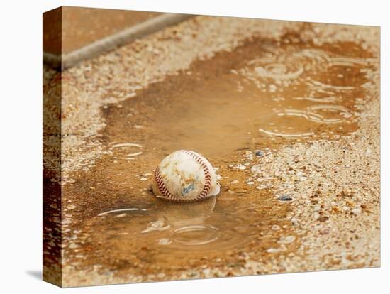 A Baseball Sits in a Puddle-null-Stretched Canvas