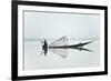 A basket fisherman on Inle Lake scans the still and shallow water for signs of life, Myanmar (Burma-Alex Treadway-Framed Photographic Print