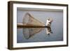 A basket fisherman on Inle Lake scans the still and shallow water for signs of life, Shan State, My-Alex Treadway-Framed Photographic Print