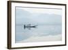 A Basket Fisherman on Inle Lake Scans the Still and Shallow Water for Signs of Life, Shan State-Alex Treadway-Framed Photographic Print