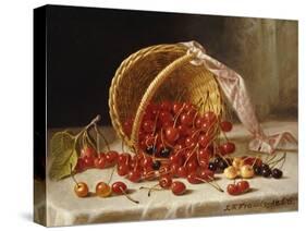 A Basket of Cherries-John F. Francis-Stretched Canvas