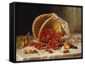 A Basket of Cherries-John F. Francis-Framed Stretched Canvas