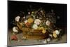 A Basket of Flowers, C.1625 (Oil on Wood)-Jan the Younger Brueghel-Mounted Giclee Print