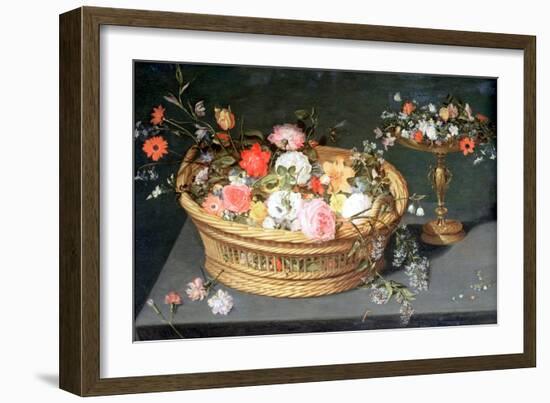 A Basket of Flowers, C1590-1625-Jan Brueghel the Elder-Framed Giclee Print