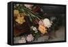 A Basket of Flowers-Jan Brueghel the Younger-Framed Stretched Canvas