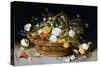 A Basket of Flowers-Jan Brueghel-Stretched Canvas