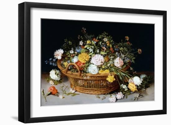 A Basket of Flowers-Jan Brueghel-Framed Art Print