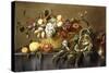 A Basket of Fruit on a Draped Table, C.1635-Adriaen van Utrecht-Stretched Canvas