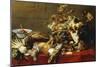 A Basket of Fruit on a Draped Table with Dead Game and a Monkey-Frans Snyders-Mounted Giclee Print