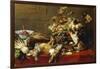 A Basket of Fruit on a Draped Table with Dead Game and a Monkey-Frans Snyders-Framed Giclee Print