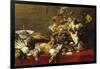 A Basket of Fruit on a Draped Table with Dead Game and a Monkey-Frans Snyders-Framed Giclee Print
