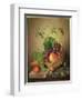 A Basket of Grapes and Apples on a Marble Ledge-Willem Verbeet-Framed Giclee Print