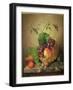 A Basket of Grapes and Apples on a Marble Ledge-Willem Verbeet-Framed Giclee Print