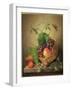 A Basket of Grapes and Apples on a Marble Ledge-Willem Verbeet-Framed Giclee Print