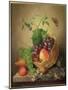 A Basket of Grapes and Apples on a Marble Ledge-Willem Verbeet-Mounted Giclee Print