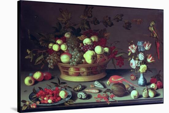 A Basket of Grapes and Other Fruit-Balthasar van der Ast-Stretched Canvas