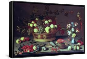 A Basket of Grapes and Other Fruit-Balthasar van der Ast-Framed Stretched Canvas