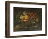 A Basket of Grapes, Peaches and a Pineapple on a Rock in a Landscape-Alfrida Vilhelmine Ludovica Baadsgaard-Framed Giclee Print