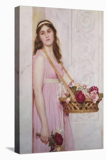 A Basket of Roses-George Lawrence Bulleid-Stretched Canvas