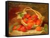 A Basket of Strawberries on a Stone Ledge, 1888-Eloise Harriet Stannard-Framed Stretched Canvas