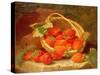 A Basket of Strawberries on a Stone Ledge, 1888-Eloise Harriet Stannard-Stretched Canvas