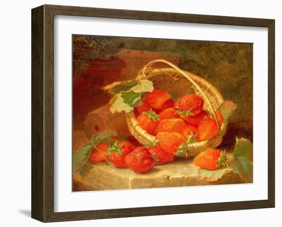 A Basket of Strawberries on a Stone Ledge, 1888-Eloise Harriet Stannard-Framed Giclee Print