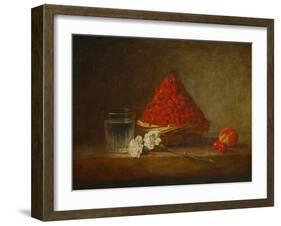 A Basket of Wild Strawberries-Jean-Baptiste Simeon Chardin-Framed Giclee Print