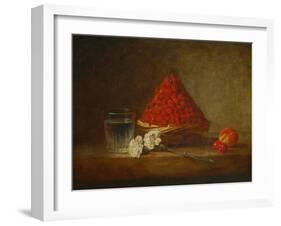 A Basket of Wild Strawberries-Jean-Baptiste Simeon Chardin-Framed Giclee Print