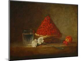 A Basket of Wild Strawberries-Jean-Baptiste Simeon Chardin-Mounted Giclee Print