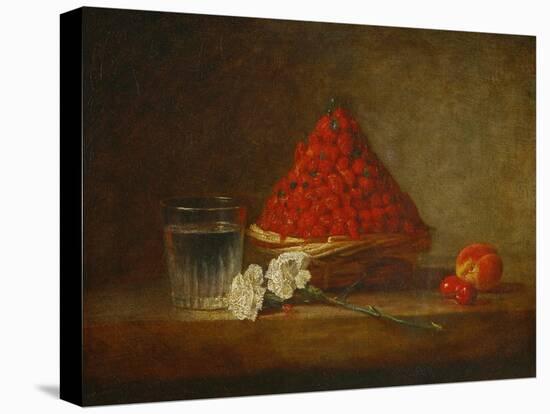 A Basket of Wild Strawberries-Jean-Baptiste Simeon Chardin-Stretched Canvas