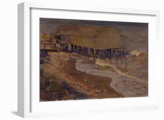 A Bath House at the Beach-Nikolai Dmitrievich Kuznetsov-Framed Giclee Print