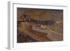 A Bath House at the Beach-Nikolai Dmitrievich Kuznetsov-Framed Giclee Print