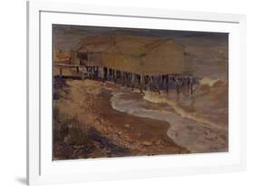 A Bath House at the Beach-Nikolai Dmitrievich Kuznetsov-Framed Giclee Print