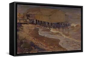 A Bath House at the Beach-Nikolai Dmitrievich Kuznetsov-Framed Stretched Canvas