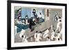 A Bath House Scene, Japan-Yoshiiku-Framed Giclee Print