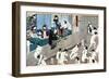 A Bath House Scene, Japan-Yoshiiku-Framed Giclee Print