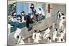 A Bath House Scene, Japan-Yoshiiku-Mounted Giclee Print