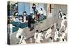 A Bath House Scene, Japan-Yoshiiku-Stretched Canvas