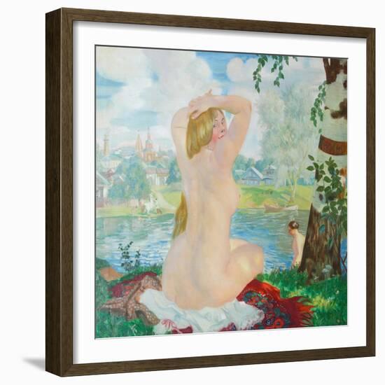 A Bather, 1921-Boris Michaylovich Kustodiev-Framed Giclee Print